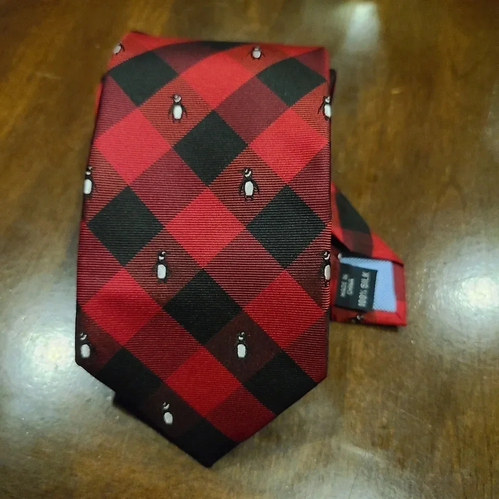 Tommy Hilfiger Mens Tie checkered black/red 58 in .